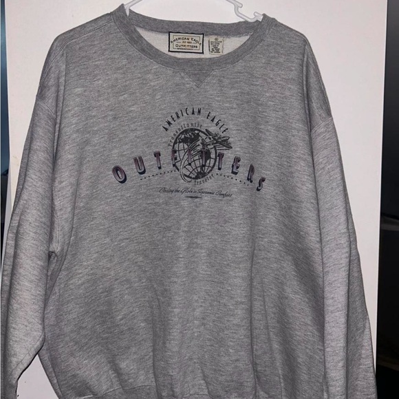 Retro Style American Eagle Outfitters Heather Gray Crewneck Sweater - Picture 1 of 4